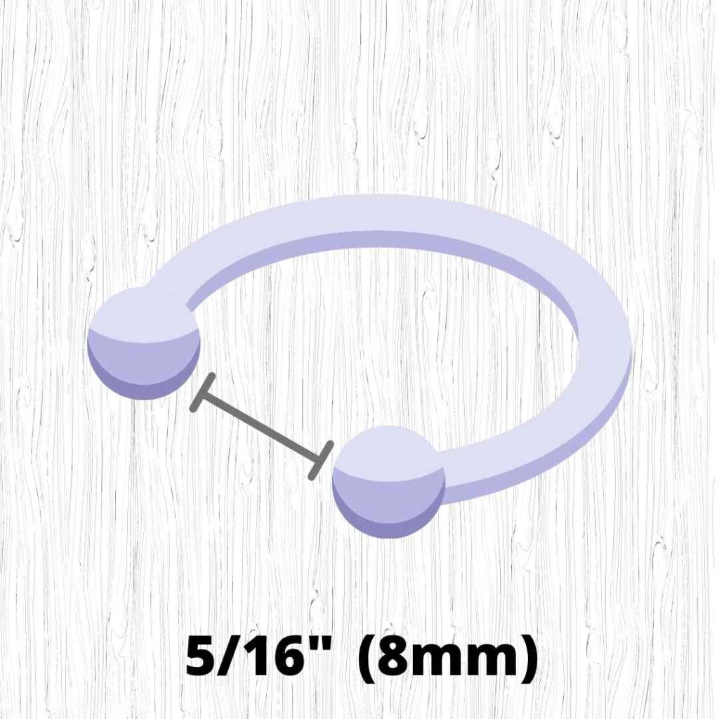 Circular Barbell size for ear piercing