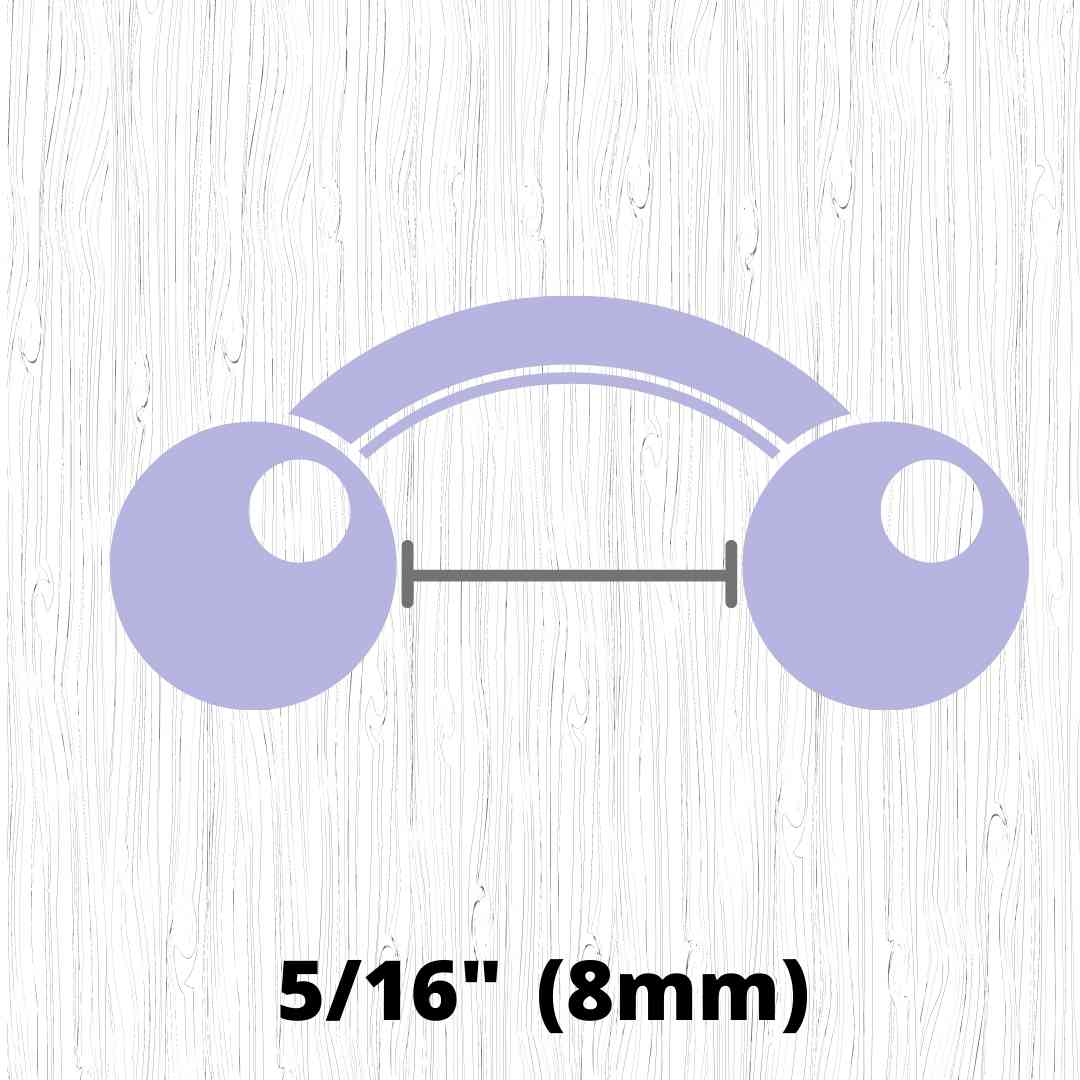 Curved Barbell size for ear piercing